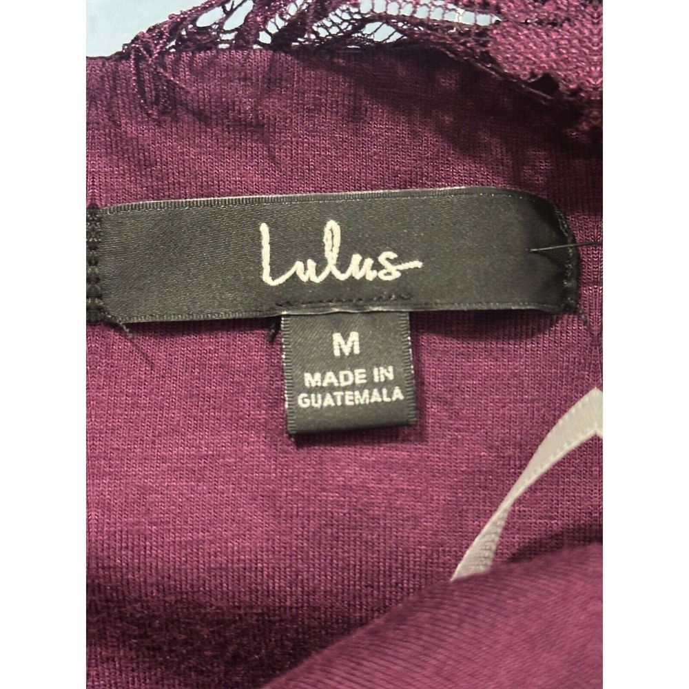 Lulus Womens Medium Purple Lace Fit Flare Dress Short Cocktail Party New - Picture 4 of 9